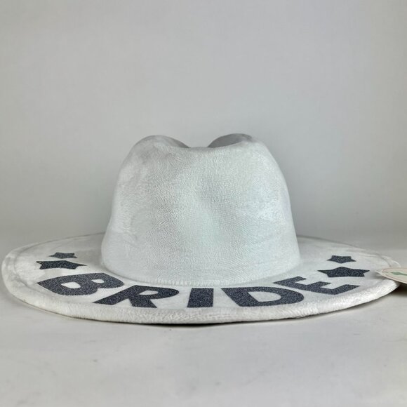 NWT Sparkly White "Bride" Cowboy Hat Perfect for Bachelorette Parties & Showers - Picture 2 of 8